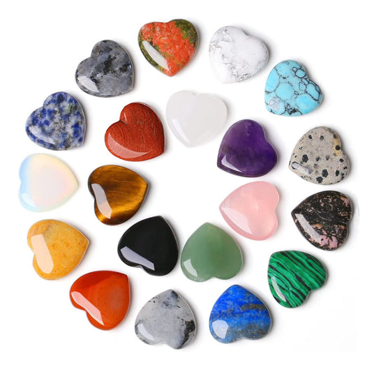 Natural Stones Heart Shaped Quartz Crystal Chakra Healing Gemstones Pendant Gifts Home Decor Room Decoration Minerals DIY Craft