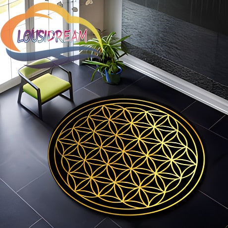 Sacred Planet Geometry Flower of Life Round Child Cushion Bedroom Floor Mat Computer Chair Area Decoration carpets bed room